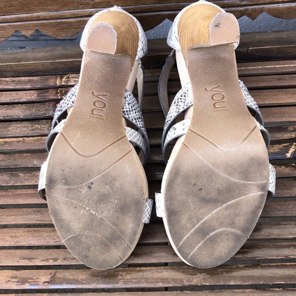 You by Crocs strappy heeled sandals in faux snakeskin - Picture 7 of 9